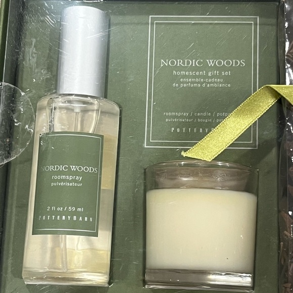 Pottery Barn NORDIC WOODS Homescent Gift Set Roomspray Candle Potpourri RETIRED - Picture 2 of 5